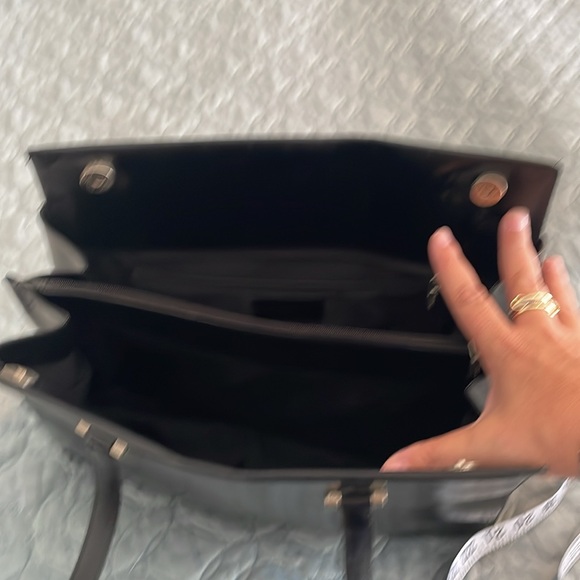 Genny Italian, black leather tote bag preop - Picture 5 of 9